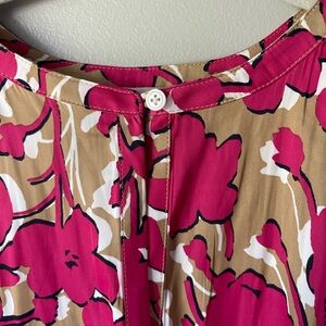 LOFT Pink and Tan Floral Dress